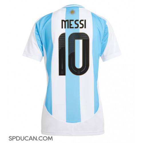 Zenski Nogometni Dres Argentina Lionel Messi #10 Domaci Copa America 2024 Kratak Rukav